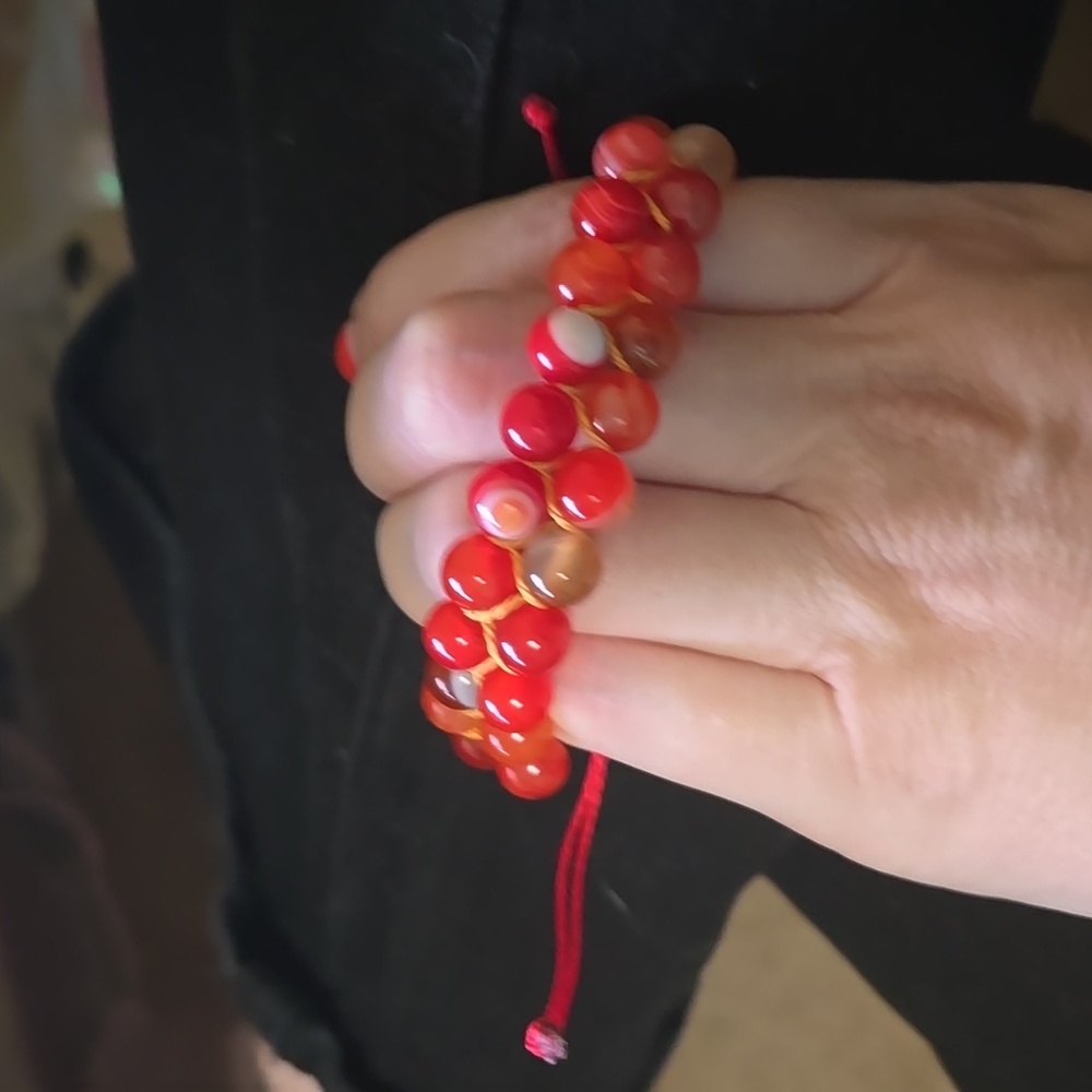 Crimson bossema jasper Adjustable Bracelet Rare Stone 104